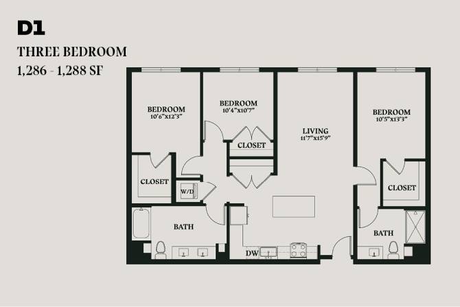 Alba Three Bedroom D1 300 300 floor plan