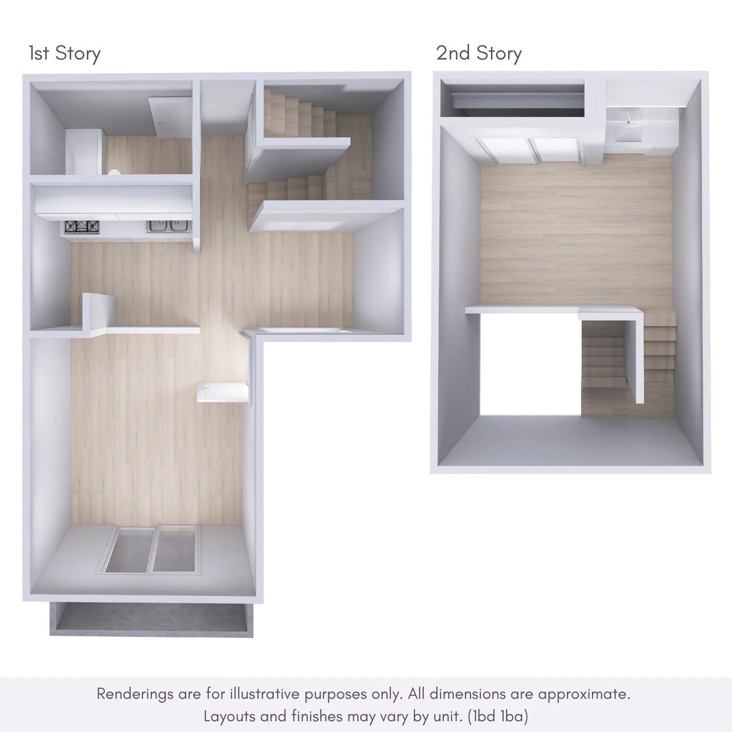 1 Bed, 1 Bath 265 265 floor plan