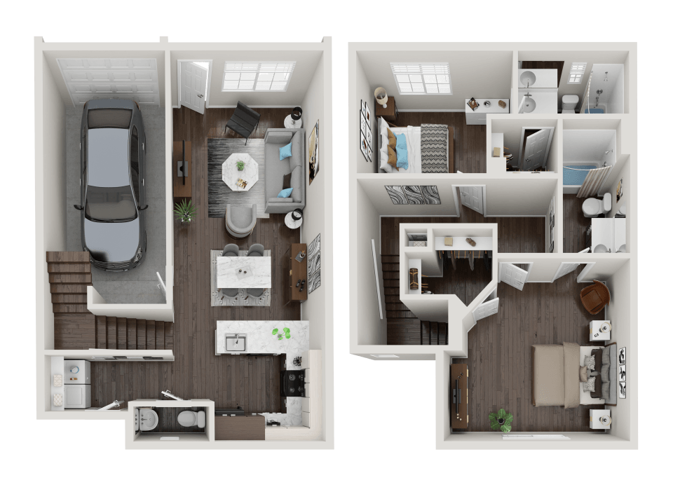 Three Bedroom Two and a Half Bathroom 1,258 Sq Ft With Attached Garage 0703 0703 floor plan