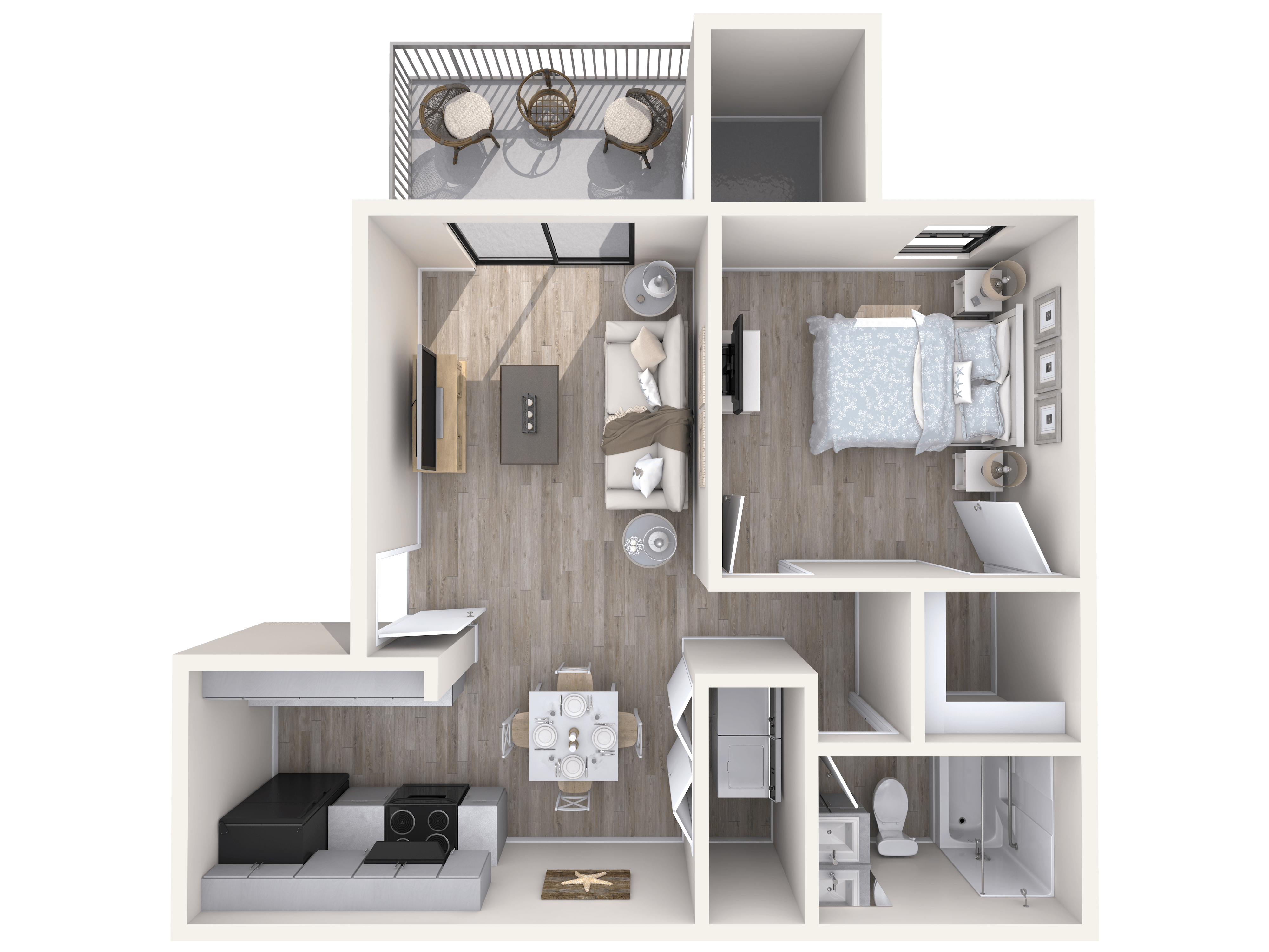 1 Bed/1 Bath Partial Renovated 1042 1042 floor plan