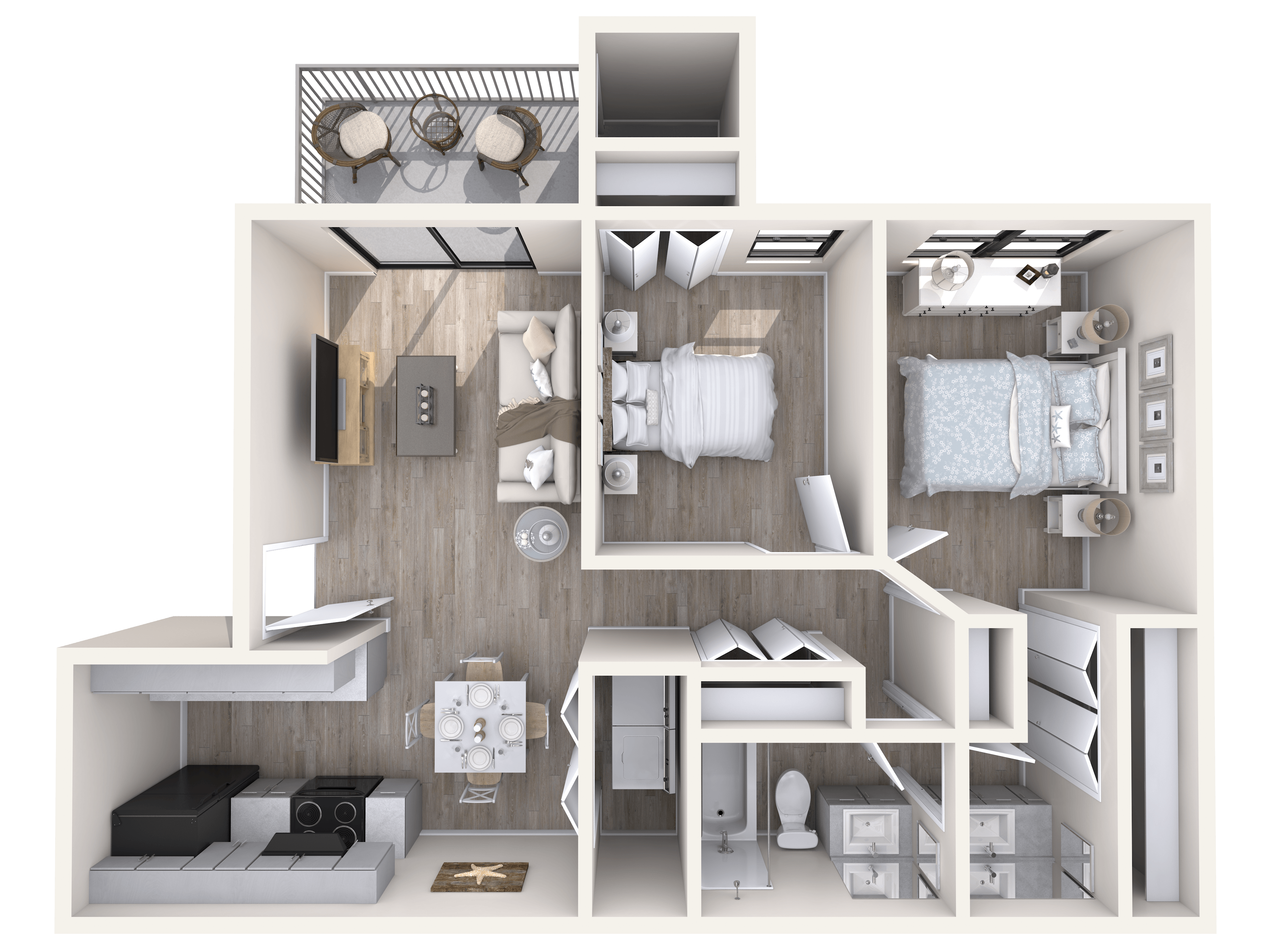 2 Bed /1 Bath Partial Renovated 2039 2039 floor plan