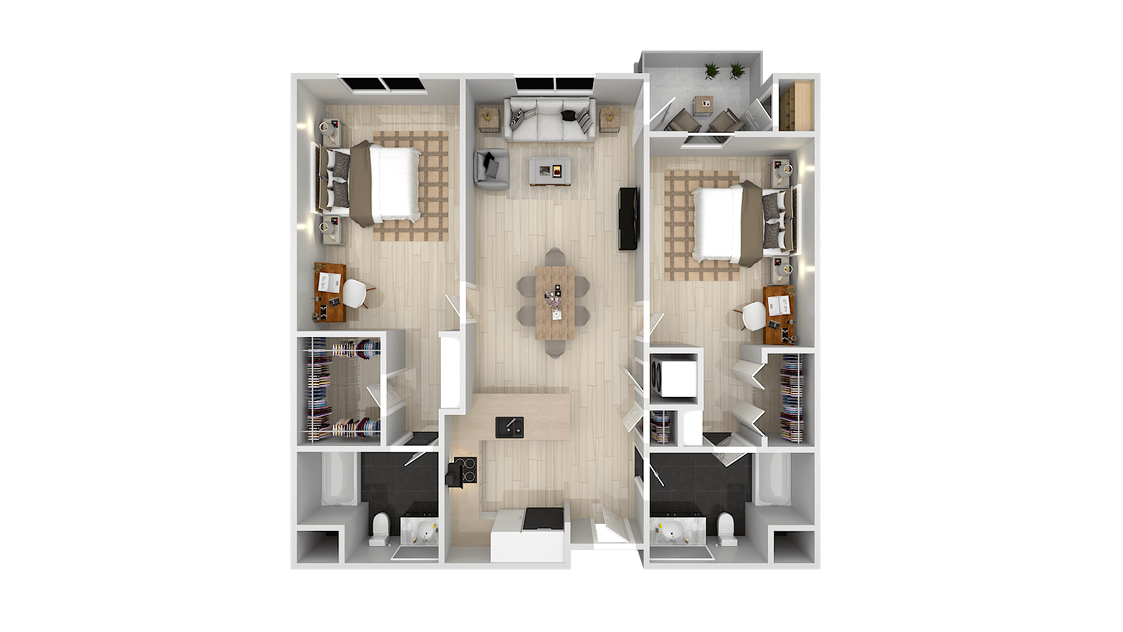 2 Bedroom 2 Bath 122 122 floor plan
