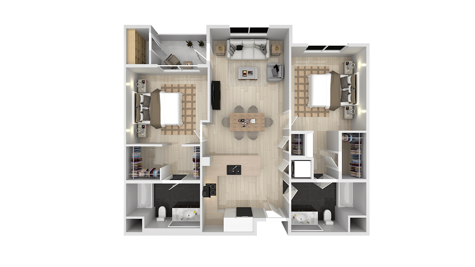 2 Bedroom 2 Bath B 219 219 floor plan