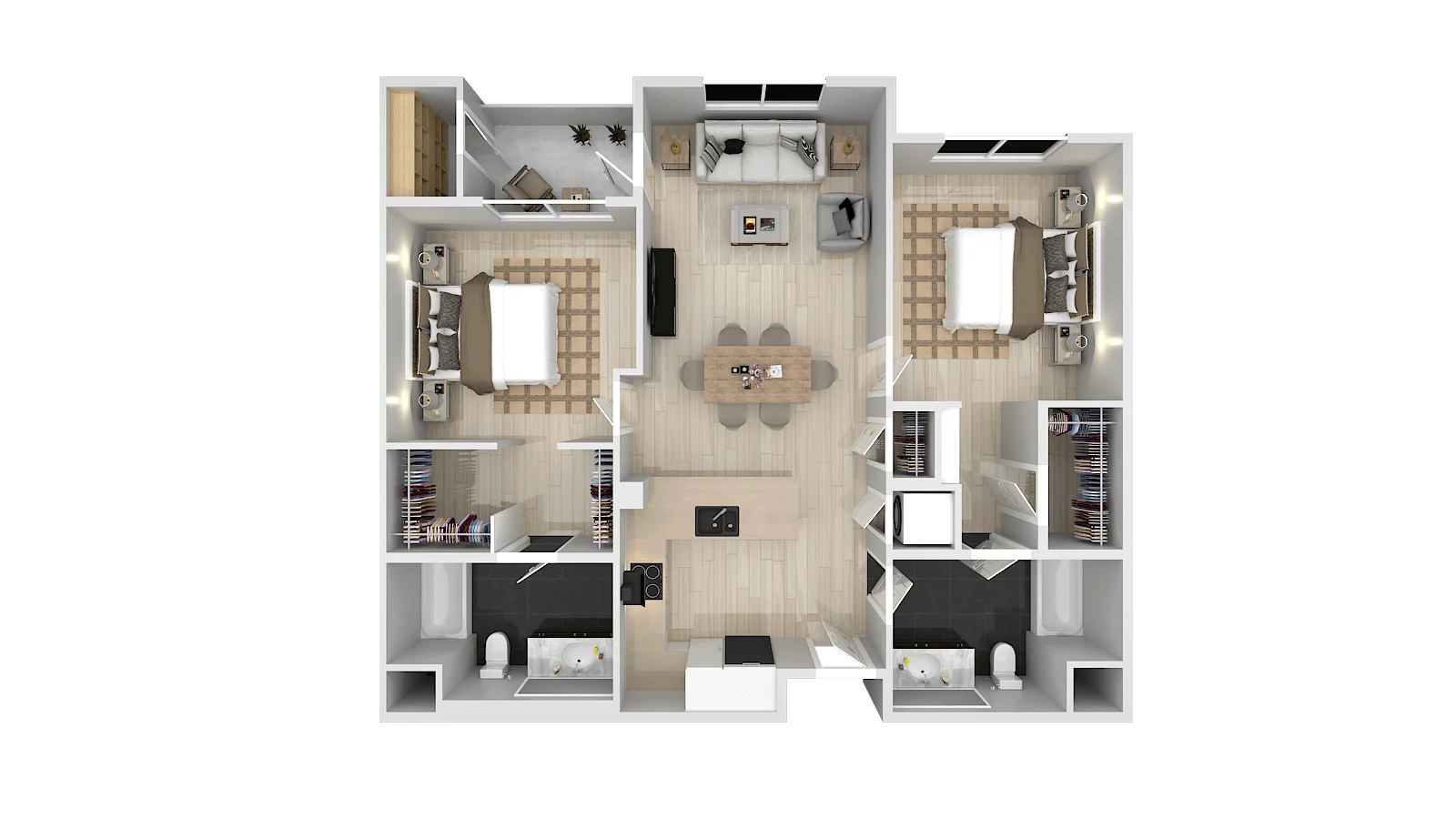 2 Bedroom 2 Bath B 219 219 floor plan