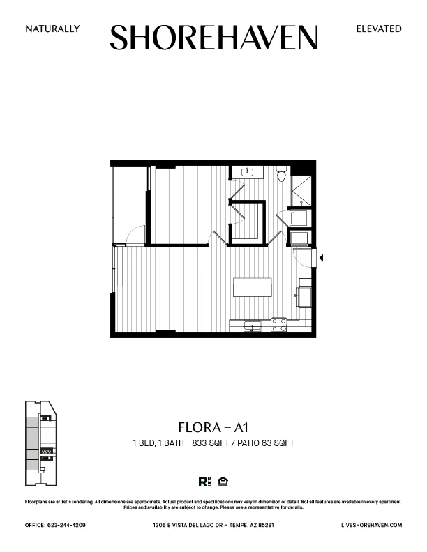 Flora - A1 1-603 1-603 floor plan