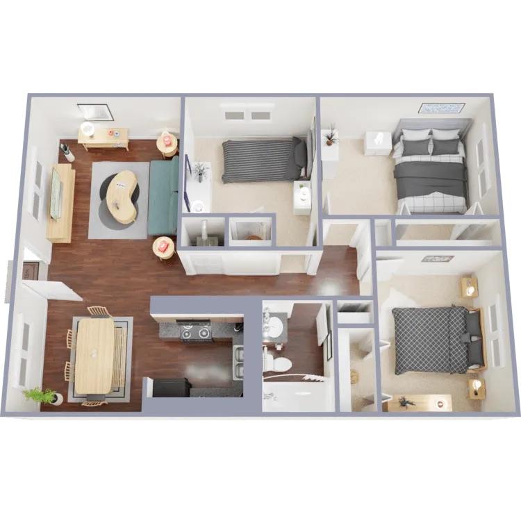 3x1 Renovated 7742-10 7742-10 floor plan