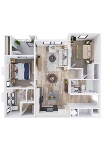 2x2 B2 3081 3081 floor plan