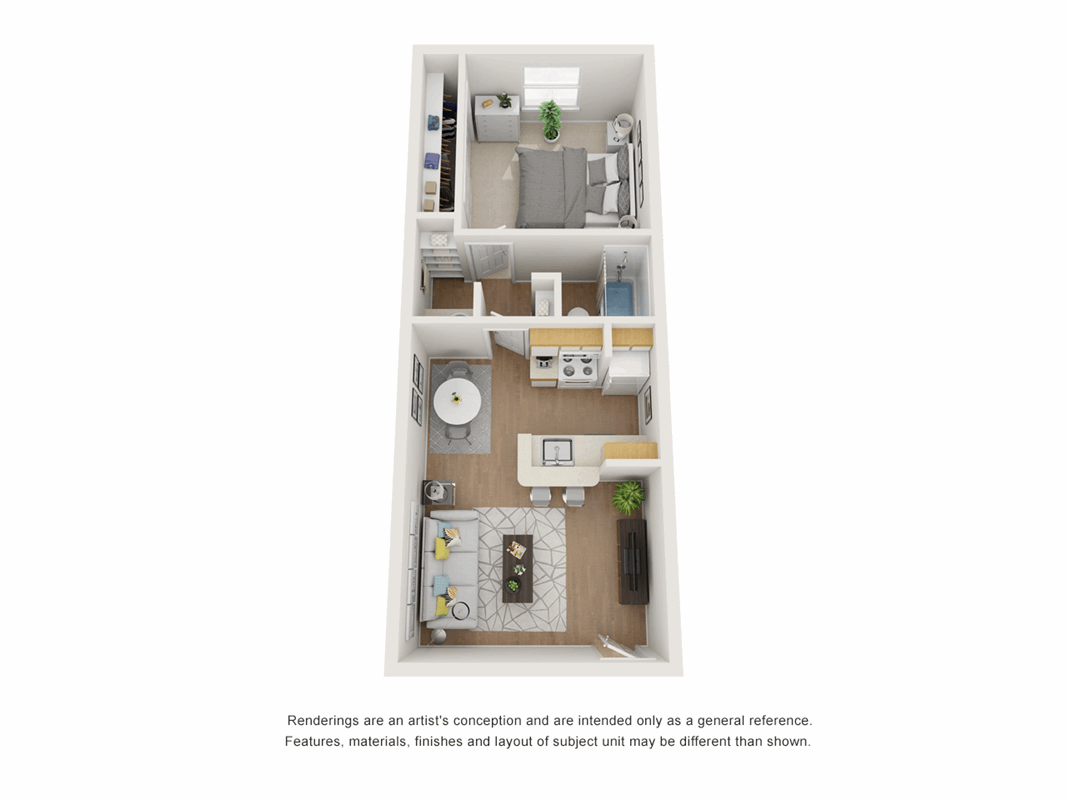 1 Bed 1 Bath A 2063 2063 floor plan