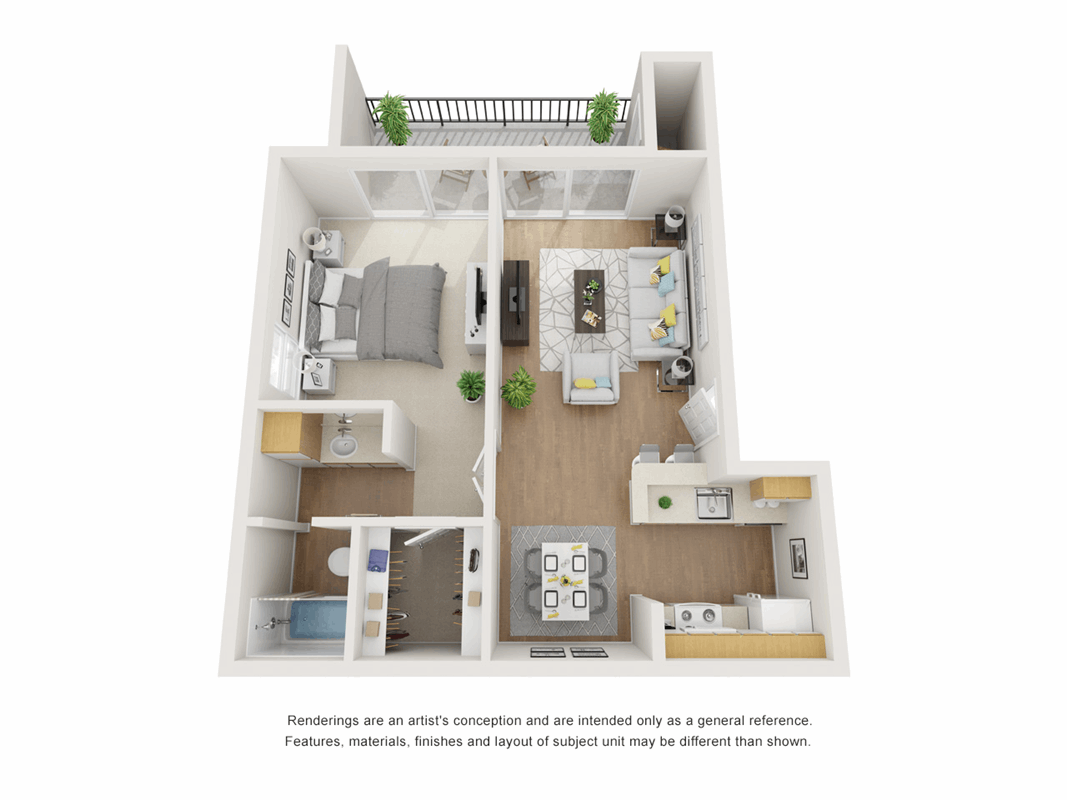 1 Bed 1 Bath C 2082 2082 floor plan