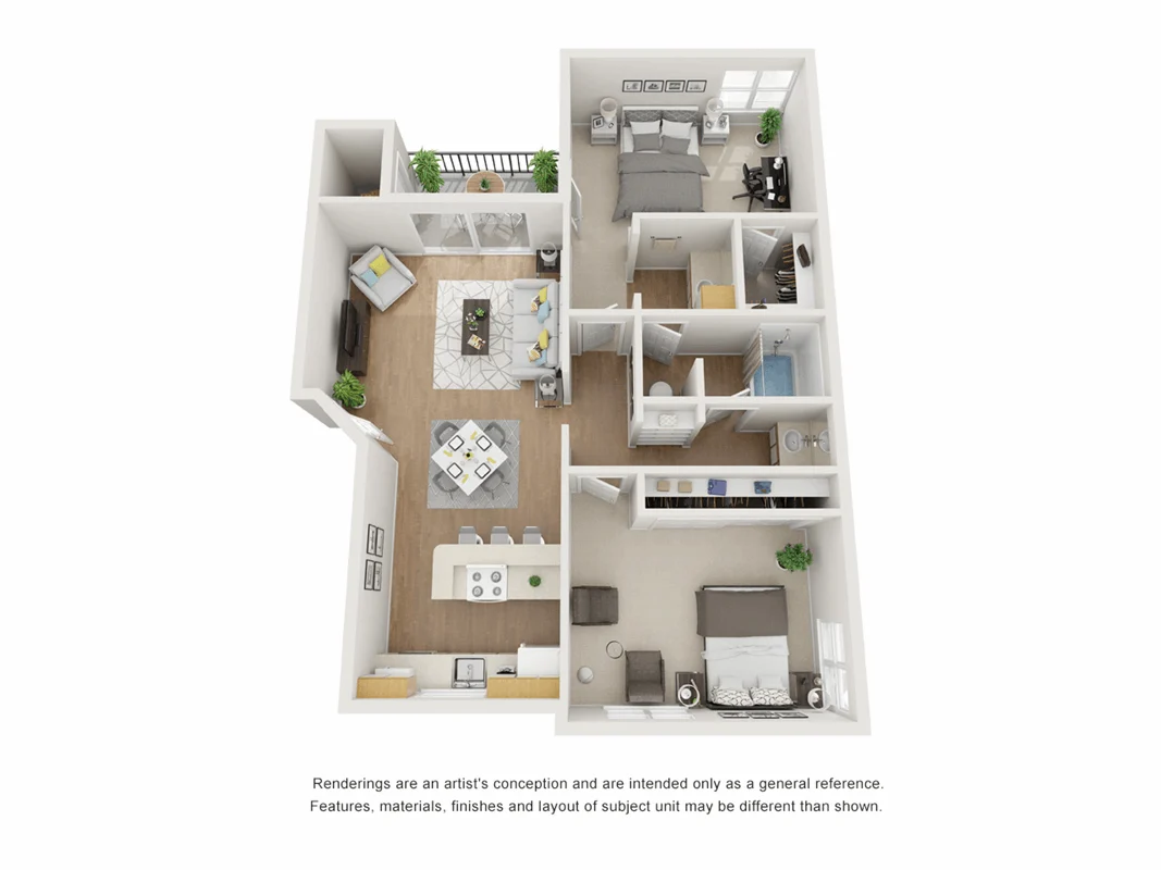 2 Bed 1 Bath 1046 1046 floor plan