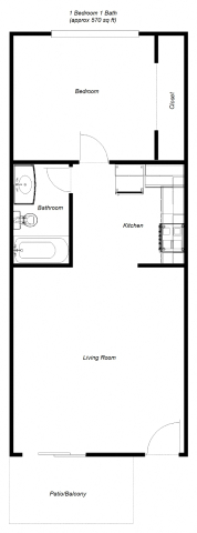 1-Bedroom, 1-Bathroom Junior 108 108 floor plan