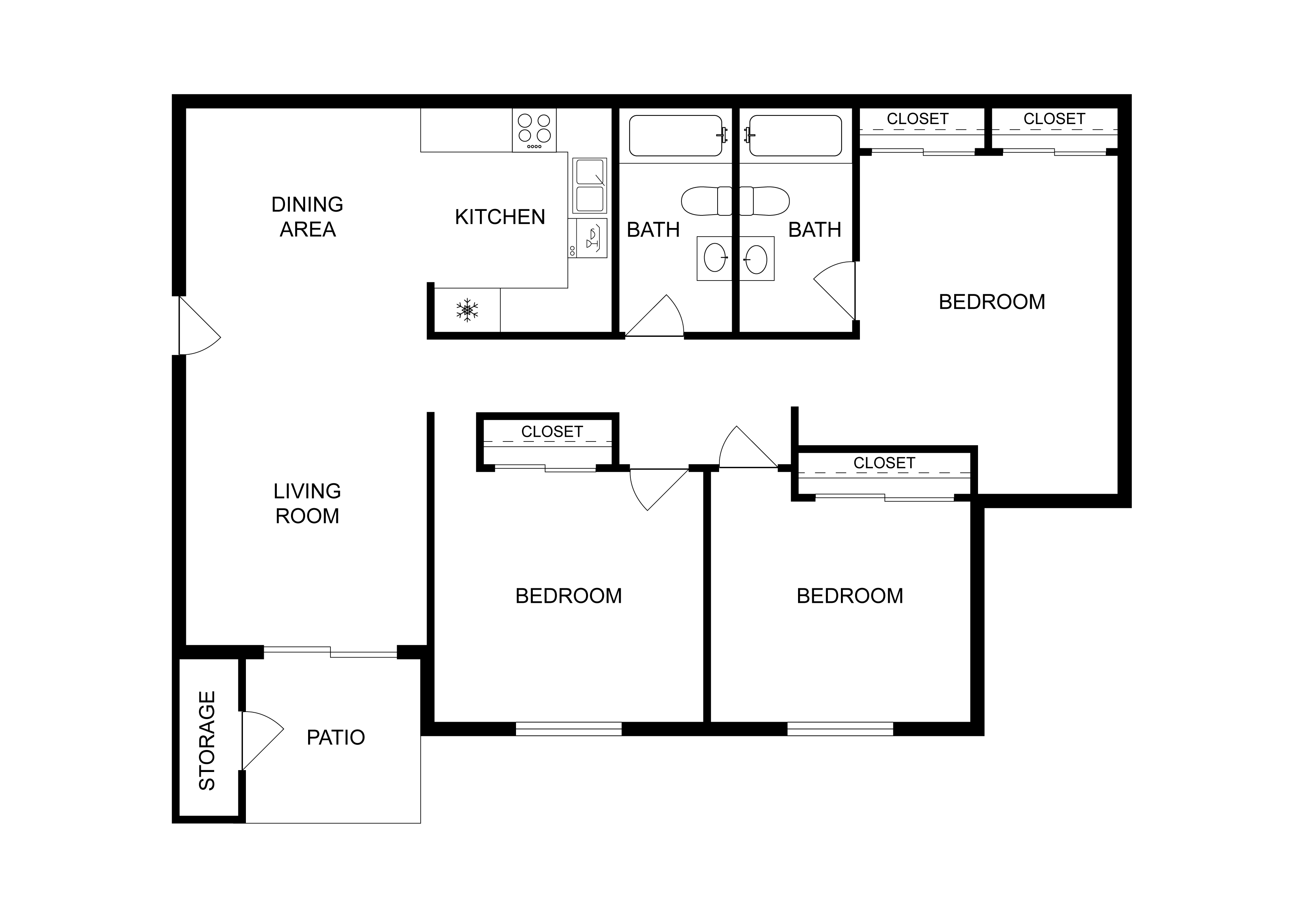 3 Bedroom B105 B105 floor plan