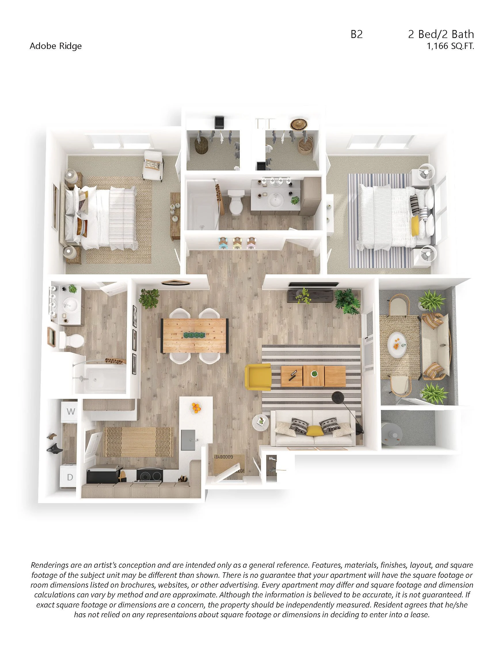 B2 2x2 04-1032 04-1032 floor plan