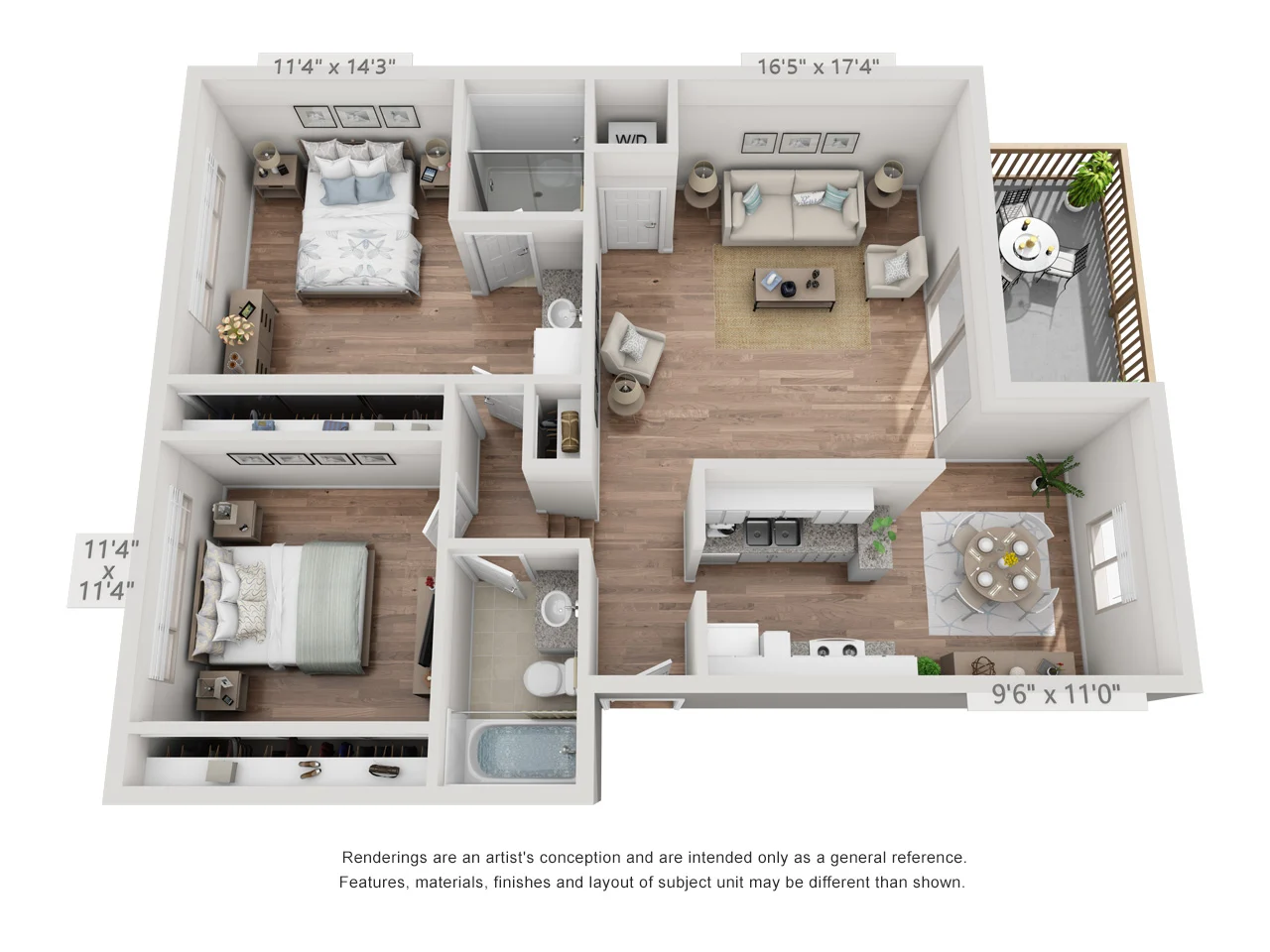 2x2 A 122 122 floor plan