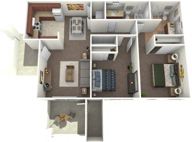 Two Bedroom 207 207 floor plan