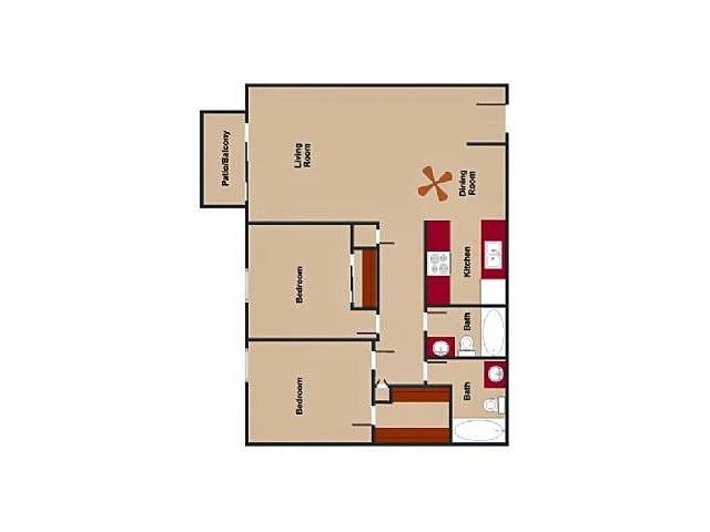 Two Bedroom Two Bathroom G11 G11 floor plan