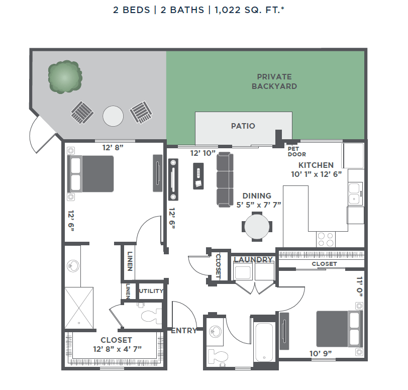 One Bedroom 1137 1137 floor plan