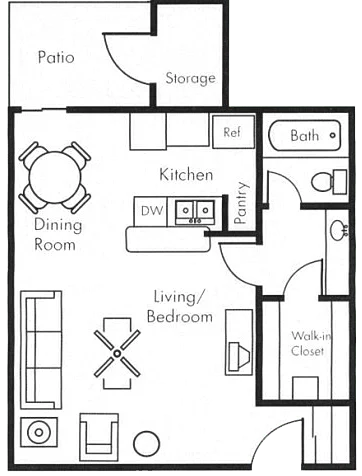 Studio With Patio 0178 0178 floor plan