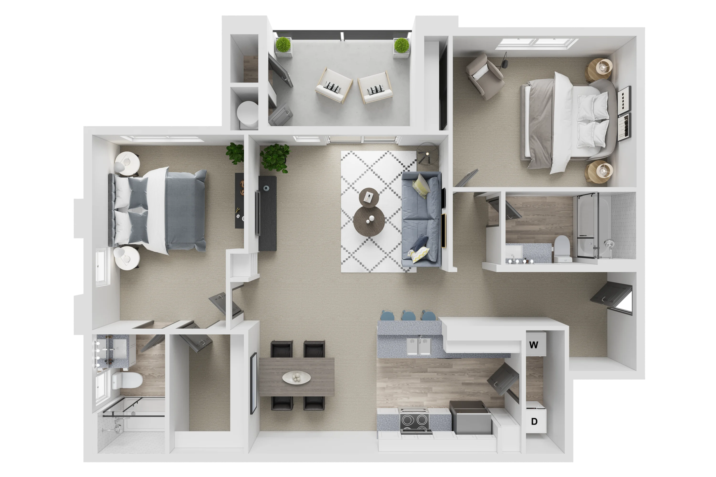 2 Bed, 2 Bath 3203 3203 floor plan