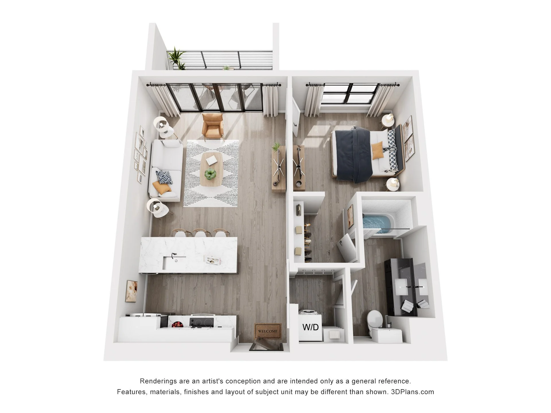 1 Bedroom 680 1105 1105 floor plan