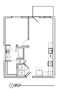 One Bedroom One Bath B103 B103 floor plan