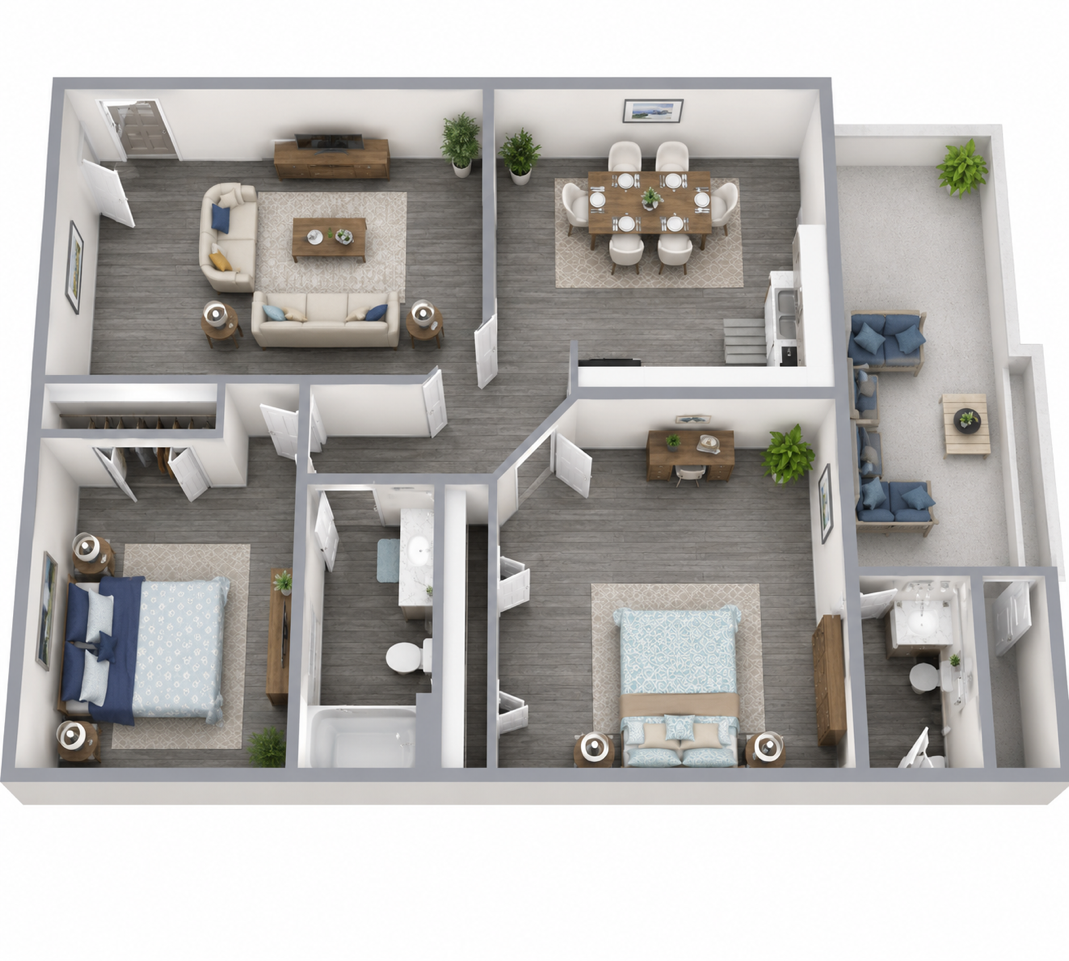 2/2 w/ Patio 4325-13 4325-13 floor plan