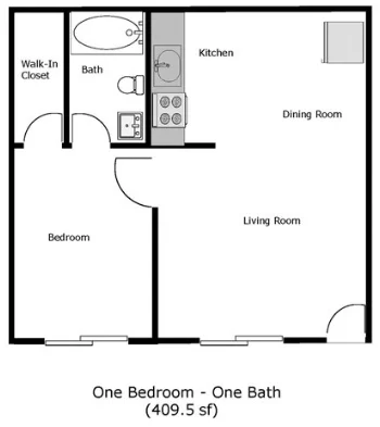 1 Bed 1 Bath 30 30 floor plan