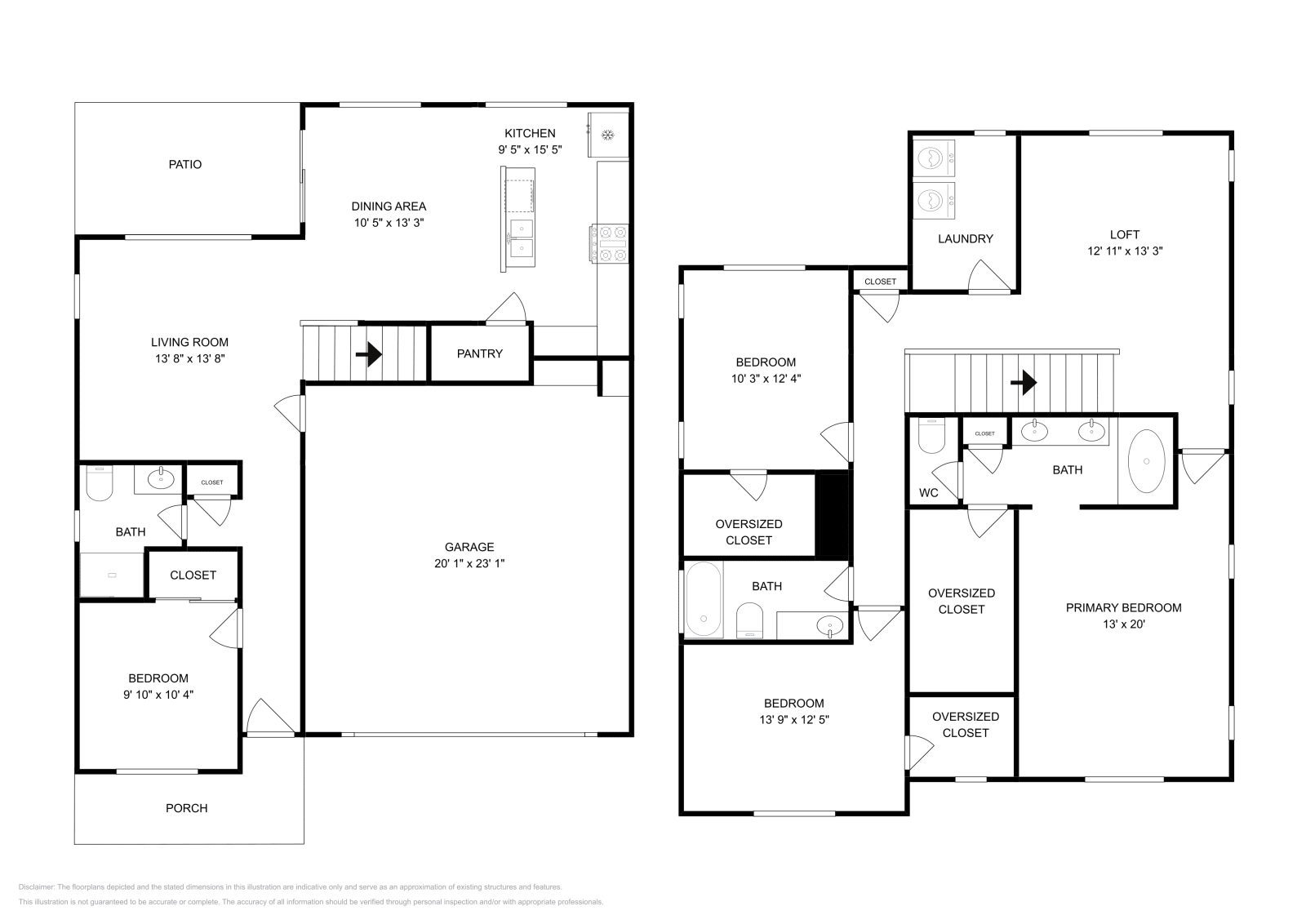 4 Beds • 2 Baths floor plan