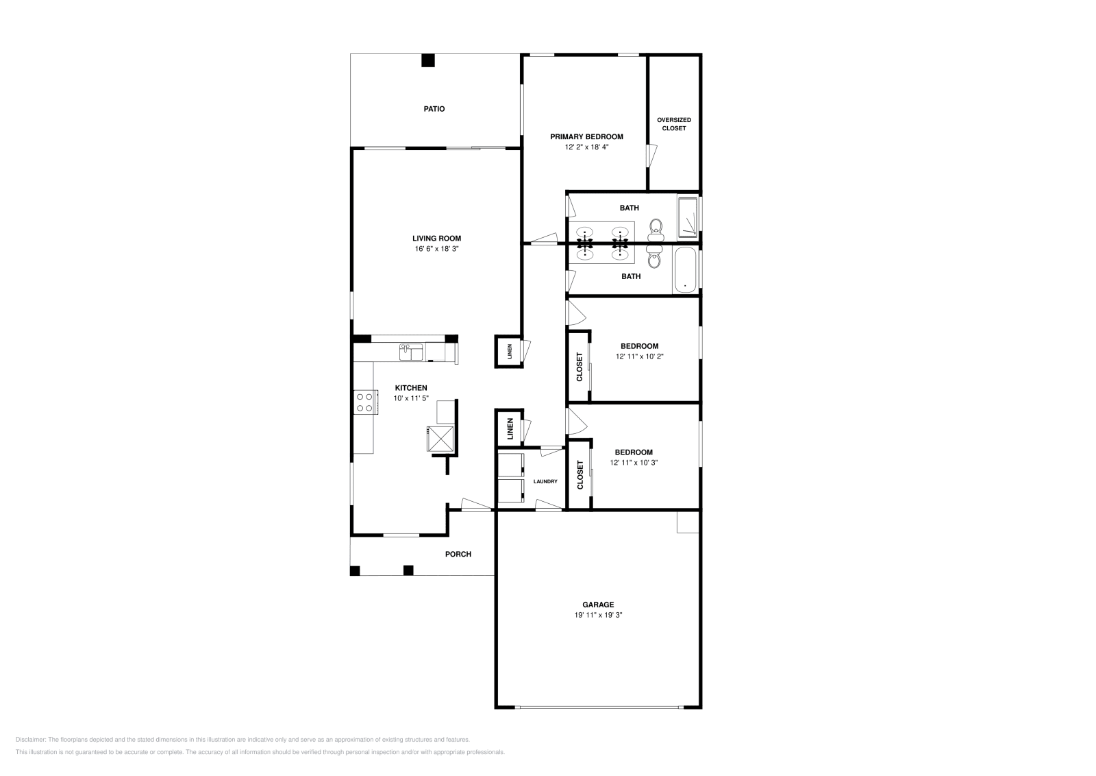 3 bd · 2 ba · 1,481 sqft floor plan