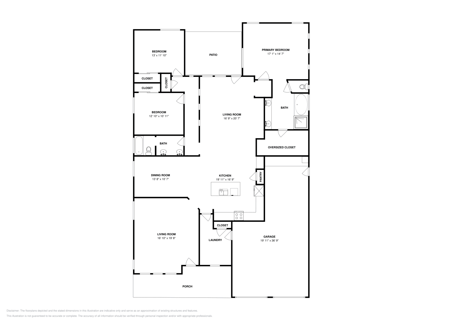 3 bd · 2 ba · 2,207 sqft floor plan
