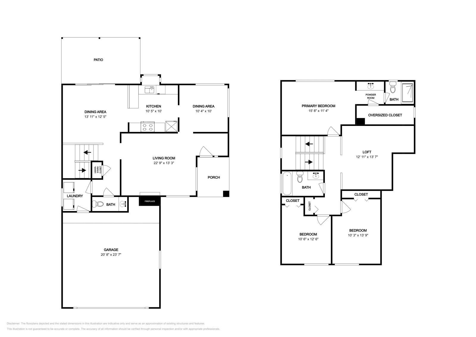 3 Beds • 3 Baths floor plan