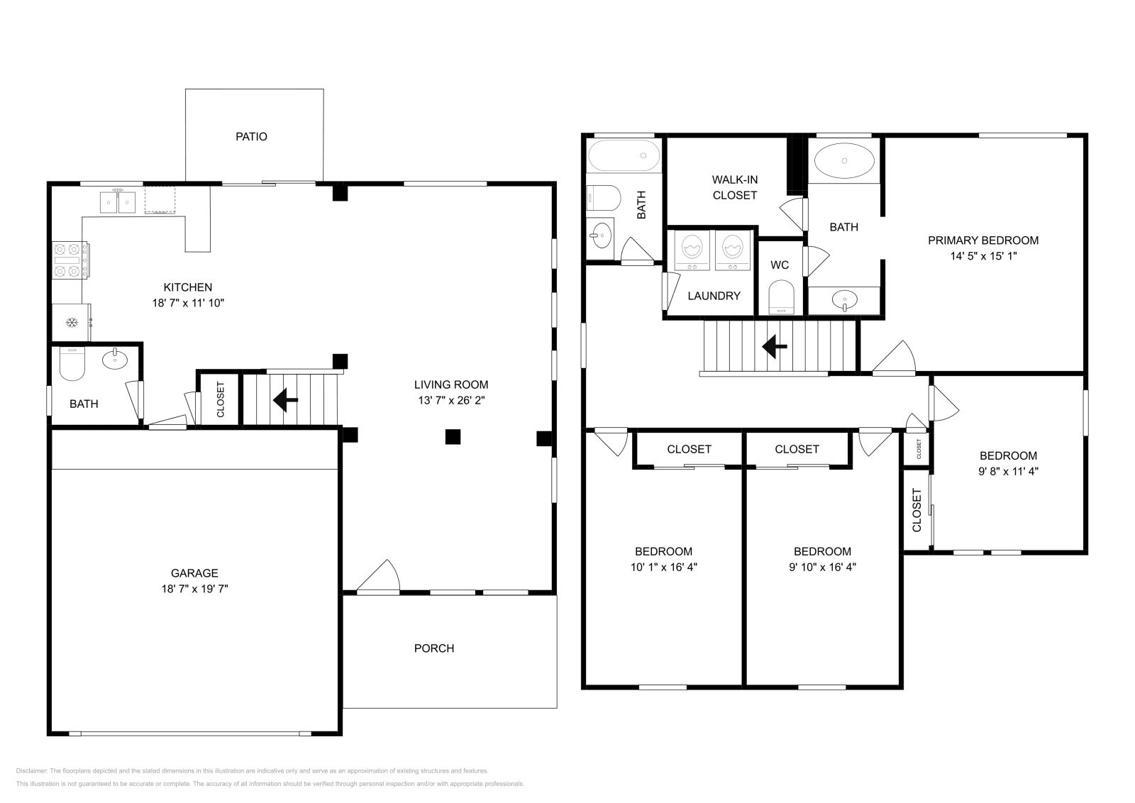 4 Beds • 2 Baths floor plan
