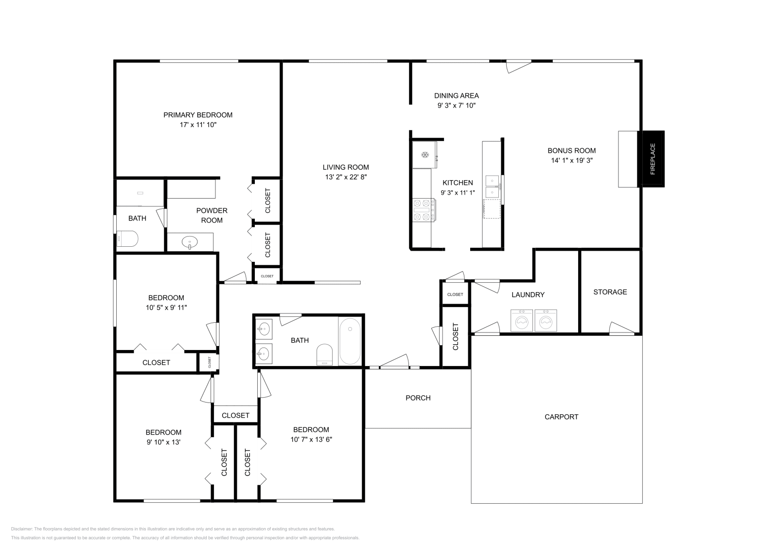 4 Beds • 2 Baths floor plan