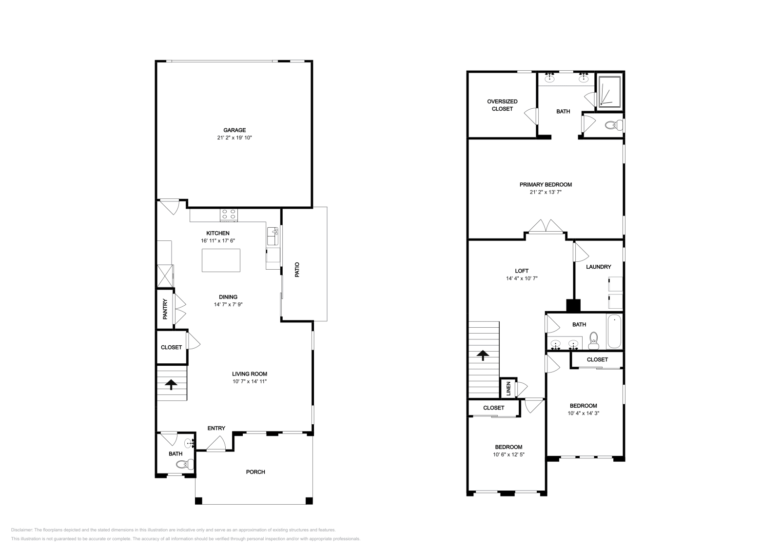 3 Beds • 2 Baths floor plan