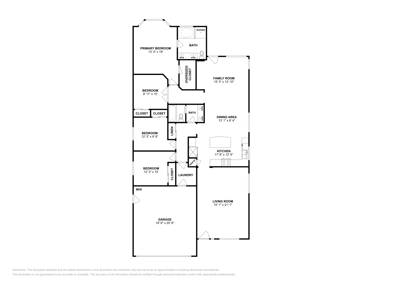 4 bd · 2 ba · 1,821 sqft floor plan