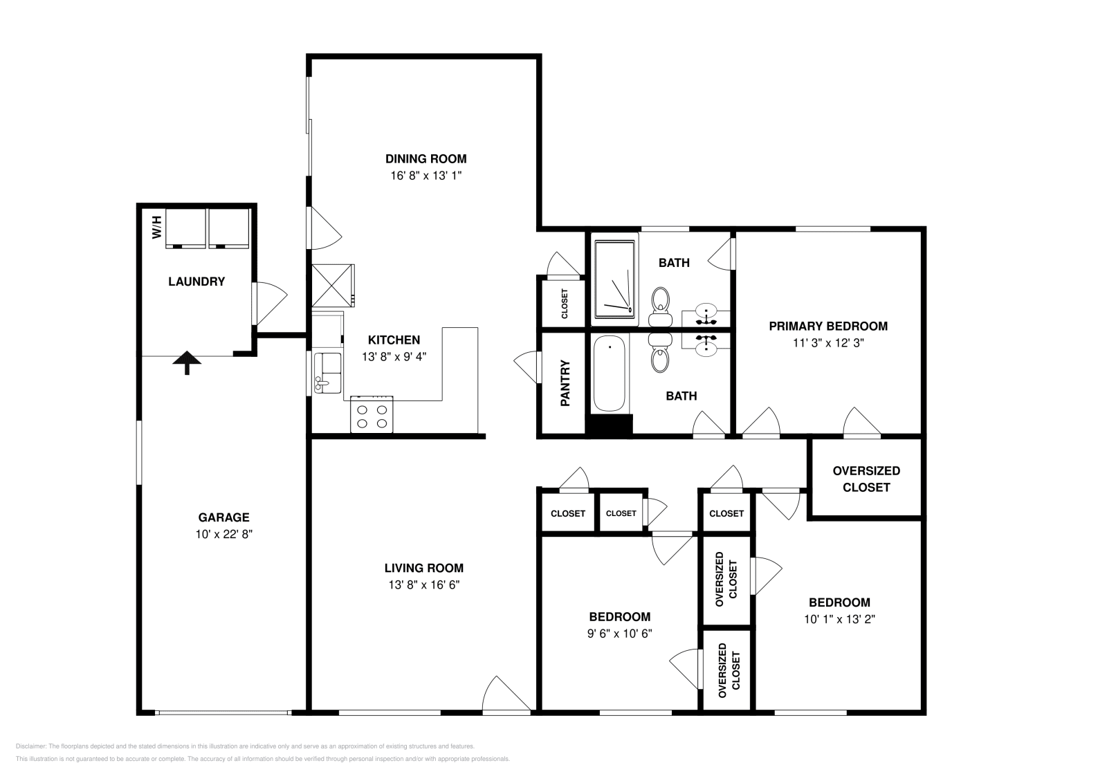 3 bd · 2 ba · 1,400 sqft floor plan