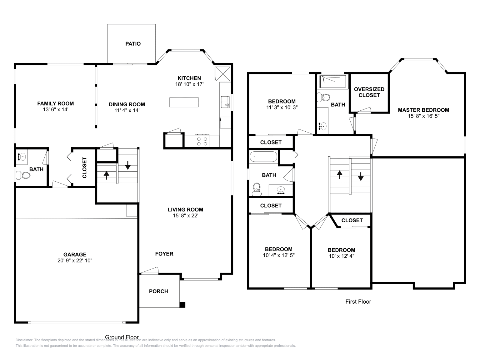 4 Beds • 2 Baths floor plan