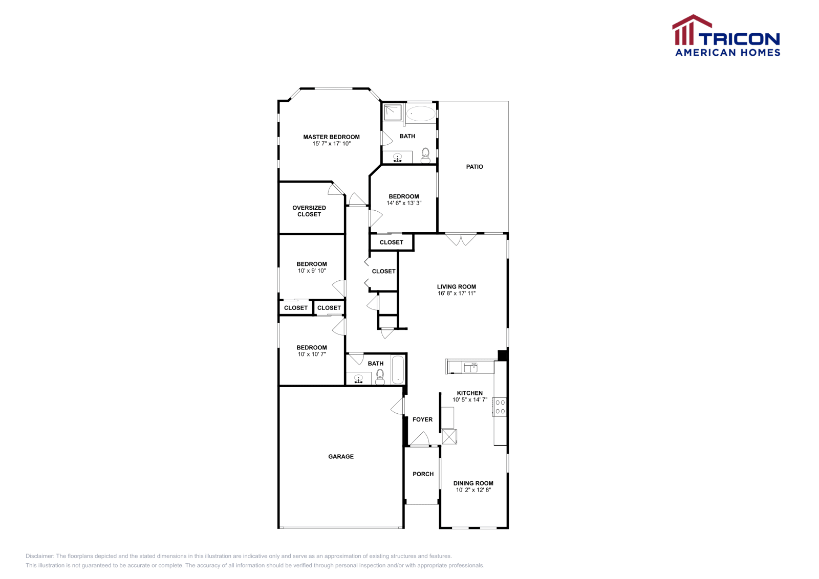 4 Beds • 2 Baths floor plan