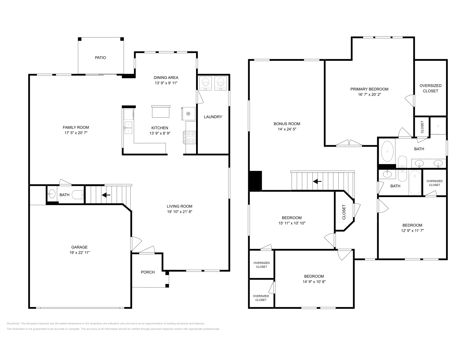 4 Beds • 2 Baths floor plan