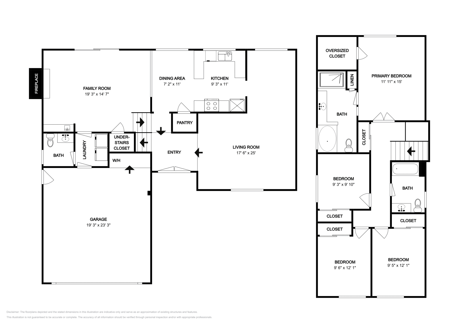 4 bd · 2 ba · 2,071 sqft floor plan