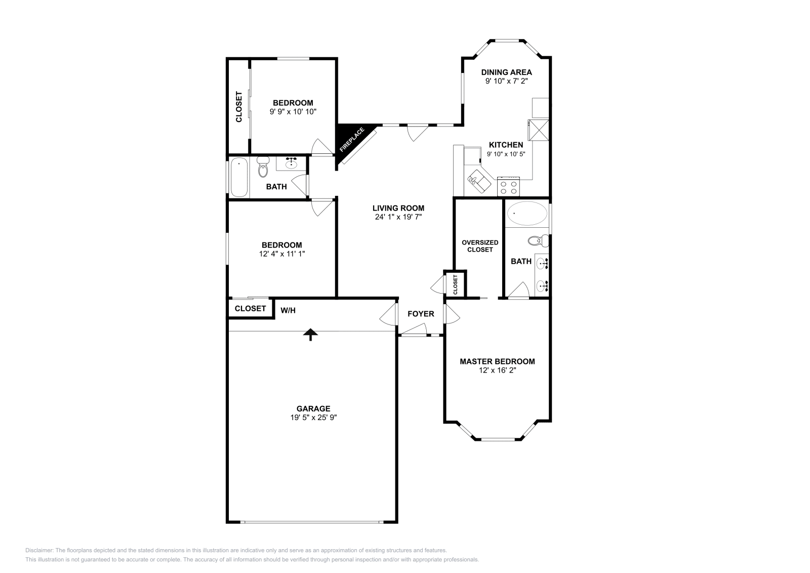 3 Beds • 2 Baths floor plan