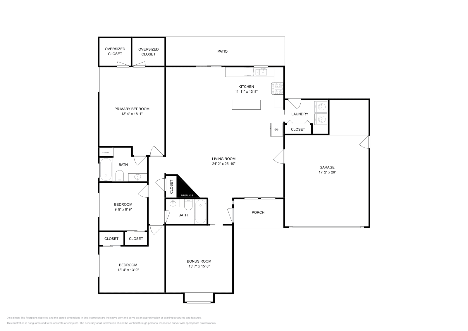3 Beds • 2 Baths floor plan