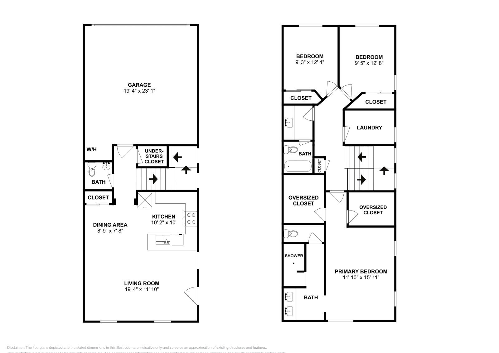 3 Beds • 2 Baths floor plan