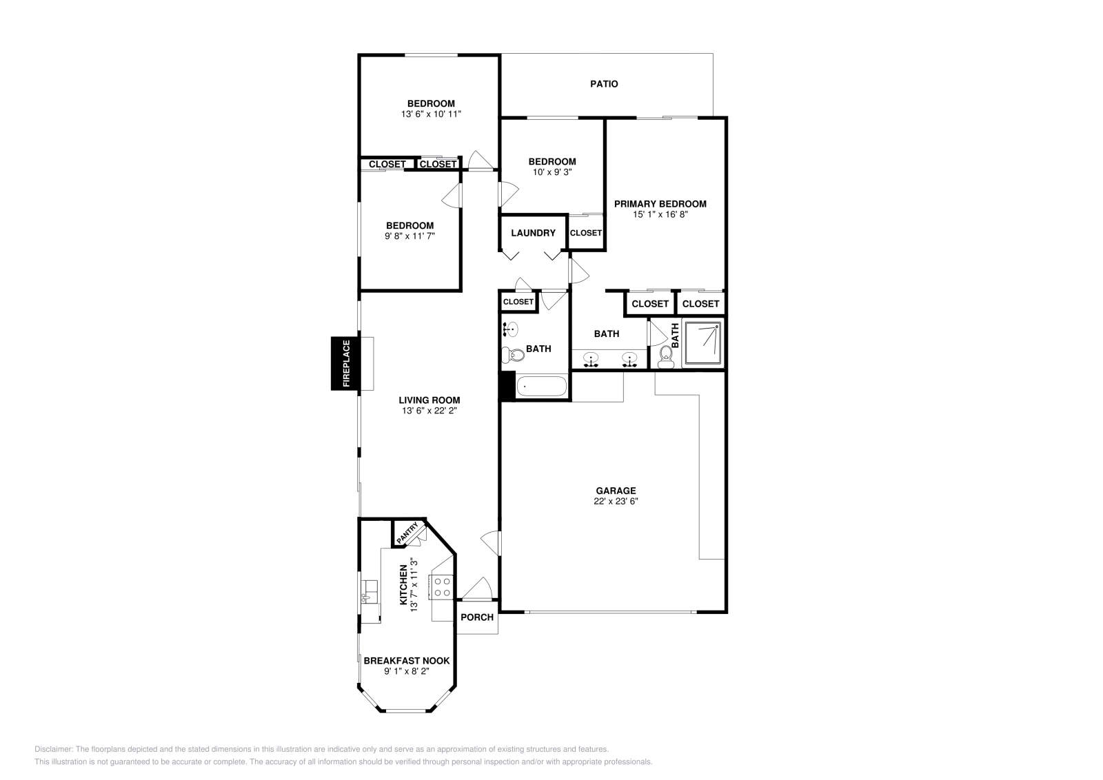 4 bd · 2 ba · 1,375 sqft floor plan
