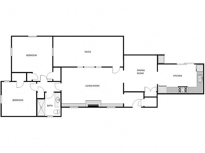 2 Bed / 1 Bath: Type C photo 5