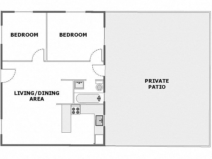 2 Bed / 1 Bath: Type B photo 3