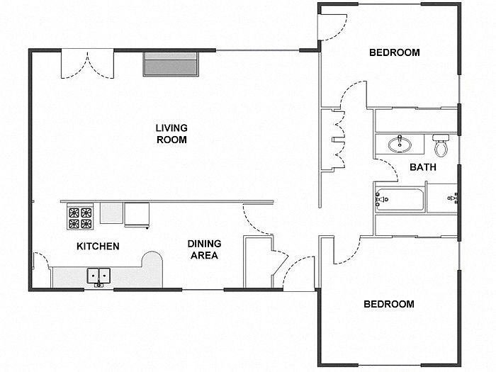 2 Bed / 1 Bath: Type B photo 4