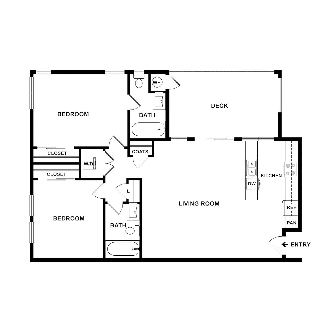 2 beds  2.0 baths (948 sqft) photo 5